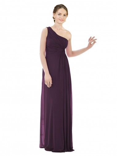 Shop Draped One Shoulder Full Length Chiffon Bridesmaid Dress UK