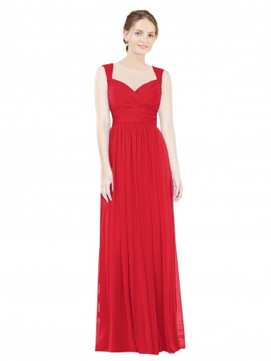 Shop Full-Length Long Chiffon Bridesmaid Dress with Side Front Slit UK