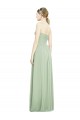 Crisscross Draped Full Length Strapless Chiffon Bridesmaid Dress