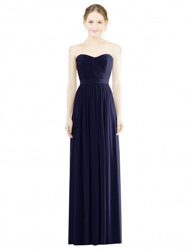 Shop Low Back Draped Strapless Chiffon Formal Bridesmaid Dress  UK