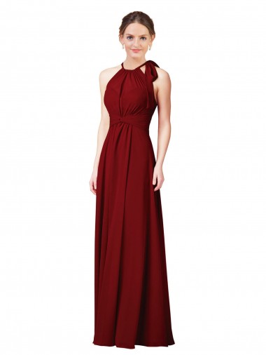 Shop Luxe Chiffon Bridesmaid Dress with Open Slit In the Back UK