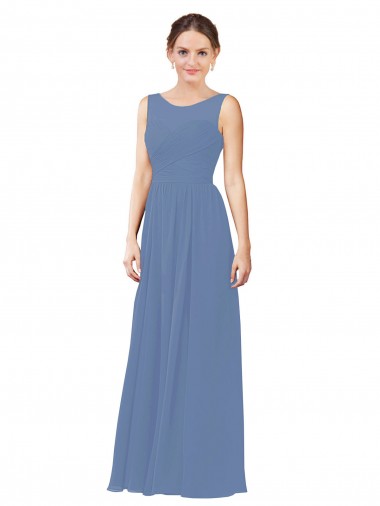 Shop Luxe Chiffon Bridesmaid Dress with Illusion and Sweetheart Neckline UK