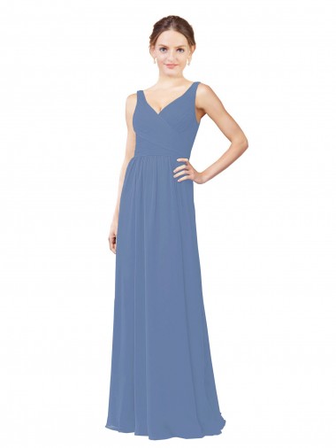 Shop Draped V-Neck Luxe Chiffon Bridesmaid Dress UK