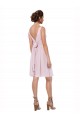 Short Knee Length Criss Cross Draped Chiffon Cocktail Bridesmaid Dress