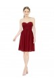 Short Sweetheart Knee Length Chiffon Cocktail Bridesmaid Dress with Open Back