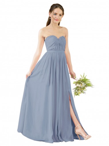 Shop Deep Sweetheart Neckline Open Back Long Chiffon Bridesmaid Dress UK