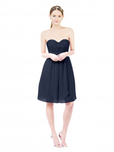 Shop Sweetheart Cocktail Knee Length Chiffon Cocktail Bridesmaid Dress Open Back UK