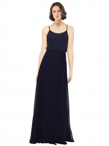 Shop Chiffon Bridesmaids Dress with Scoop Neckline UK