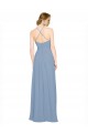 Pleated Halter Neckline A-Line Chiffon Bridesmaid with Criss Cross Back