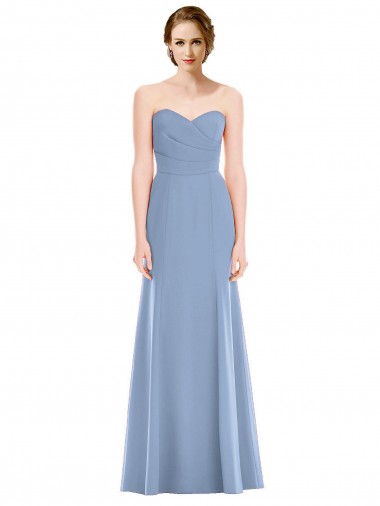 Shop Draped Strapless Sweetheart Trumpet Chiffon Bridesmaid Dress UK