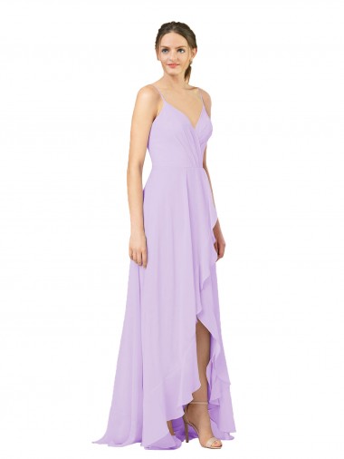 Shop High-Low Chiffon Bridesmaid Dress with Ruffle Detail UK