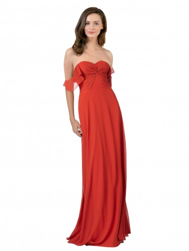 Shop Chiffon A-Line Bridesmaid Dress with Ruched Bodice UK