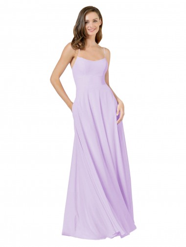 Shop Simple Chiffon Bridesmaid Dress with Pocket UK