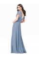 Chiffon Bridesmaid Dress / Prom Dress with Flutter Sleeves and Front Slit