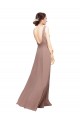 V-Neck Sheath Chiffon Bridesmaid Dress with V-Back