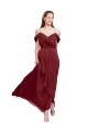 Grecian Inspired Draped Off the Shoulder Long Chiffon Bridesmaid Dress
