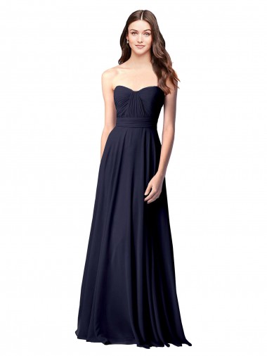 Shop Luxe Chiffon Bridesmaid Dress with Sweetheart Neckline and Shirred Bodice UK