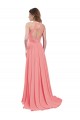 Draped A-Line Chiffon Bridesmaid Dress with Halter Keyhole Neckline