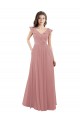 Chiffon A-Line Bridesmaid Dress with V-Neck Wrap Bodice