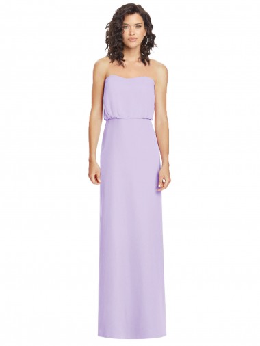 Shop Full Length Lux Chiffon Blouson Bodice Bridesmaid Dress UK