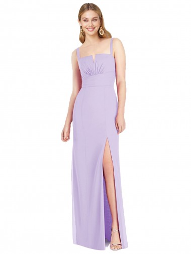 Shop Spaghetti Straps Mermaid Chiffon Bridesmaid Dress with Side Front Slit UK