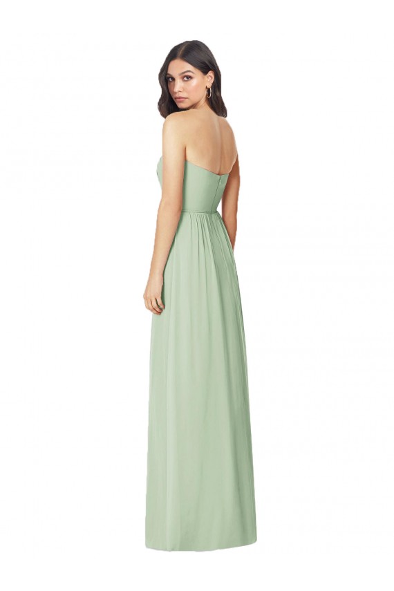 Strapless Sweetheart All-Over Shirring Chiffon Bridesmaid Dress