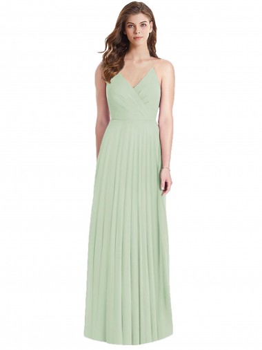 Shop Ruffled Strap Cutout Wrap Maxi Chiffon Bridesmaid Dress UK