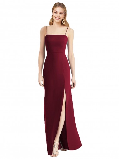 Shop Tie-Back Cutout Trumpet Chiffon Bridesmaid Dress with Front Slit UK