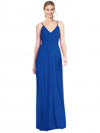 Shop Criss Cross Back A-Line Chiffon Maxi Bridesmaid Dress UK