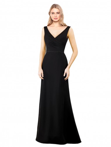 Shop V-Neckline Chiffon Bridesmaid Dress / Prom Dress with Draped Bodice UK