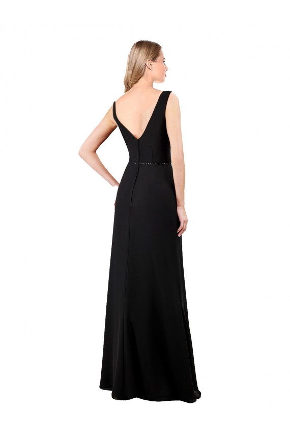 V-Neckline Chiffon Bridesmaid Dress / Prom Dress with Draped Bodice