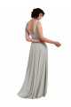 Daring Plunging V-Neck Long Chiffon Bridesmaid Dress with Pleated Bodice