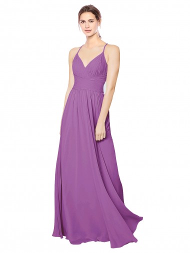 Shop Braided Straps Cross Back Sweetheart Chiffon Bridesmaid Dress UK