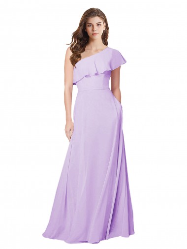 Shop Draped One Shoulder Long Chiffon Bridesmaid Dress  UK