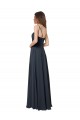 Crossover Bodice Long Chiffon Bridesmaid Dress with Double Back Straps