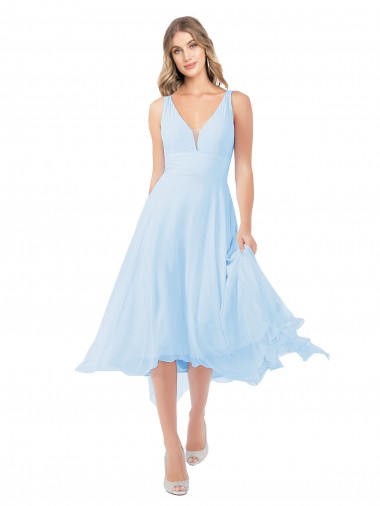 Shop Chiffon Midi Length Keyhole Back Cocktail Bridesmaid Dress UK