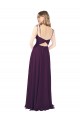 Chiffon Bridesmaid Dress with Front Slit and Keyhole Back