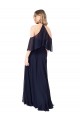 Halter Neck Cold Shoulder Flutter Sleeves Bridesmaid Dress