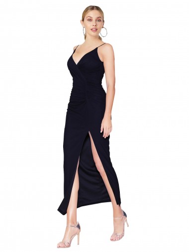 Shop Chiffon High Neck Spaghetti Straps Short Cocktail Bridesmaid Dress / Formal Prom Dress UK