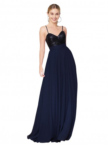 Shop Sweetheart High Neck Sequin Top Long Chiffon Bridesmaid Dress / Prom Dress UK