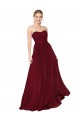 Draped Strapless Long A-Line Chiffon Bridesmaid Dress / Formal Prom Dress