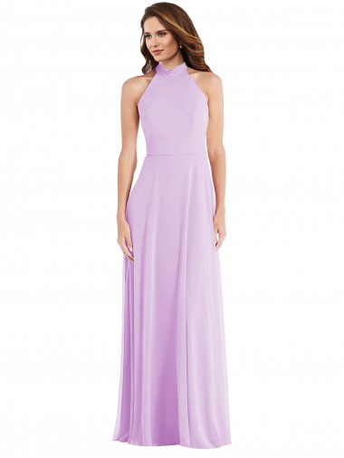 Shop High Neck Halter Backless Maxi Bridesmaid Dress UK