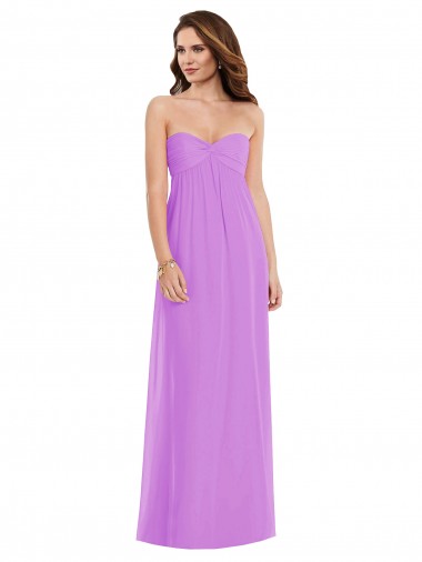 Shop Empire Waist Twist Shirred Strapless Bridesmaid Dress UK