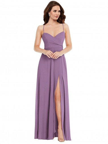 Shop Wrap Bodice Maxi Bridesmaid Dress with Front Slit UK