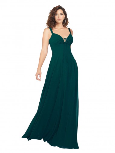 Shop Tied Bodice Sweetheart V-Neck Chiffon Bridesmaid Dress UK