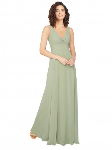 Shop Knotted Bodice Chiffon Bridesmaid Dress UK