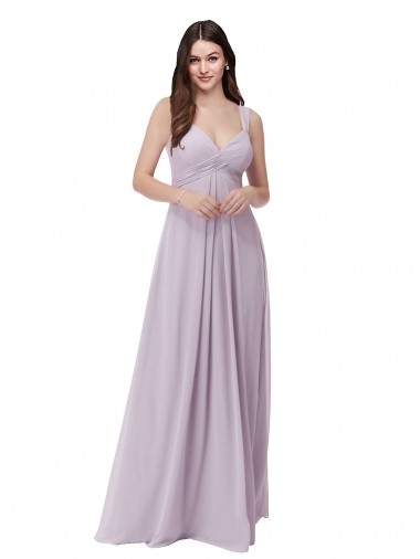 Shop Draped Chiffon Bridesmaid Dress with Sash UK