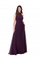 Chiffon High-Halter Bridesmaids Dress with Keyhole Back