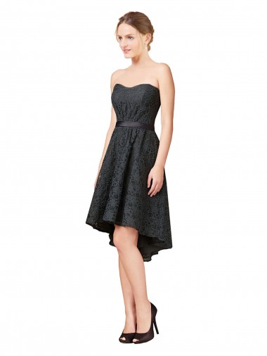 Shop Lace Cocktail Bridesmaid Dress with Hi-Low Hemline UK