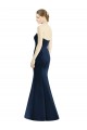 Long Mermaid Full Length Strapless Satin Bridesmaid Dress